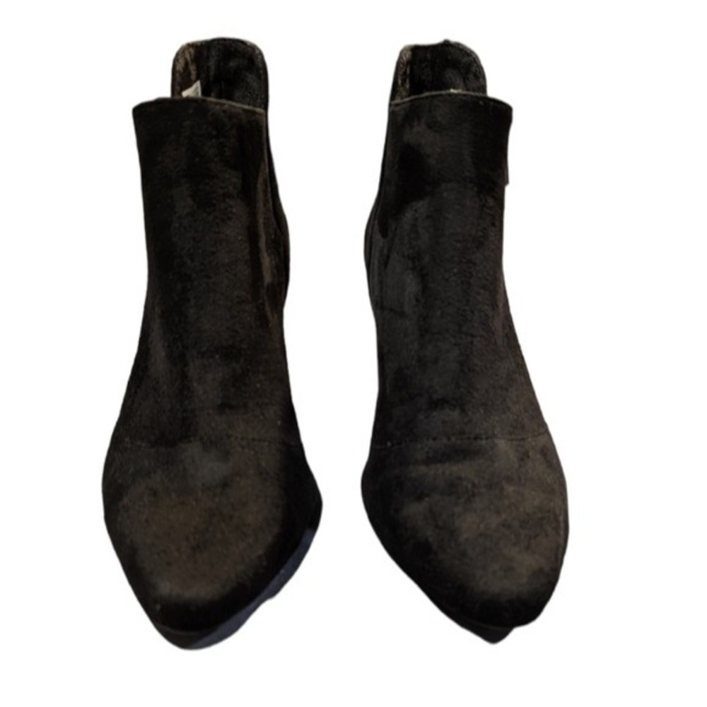 Rockport Black Micro Suede Ankle Boots Size 7 Block Heel Side Zip Closure Gail - Picture 3 of 16